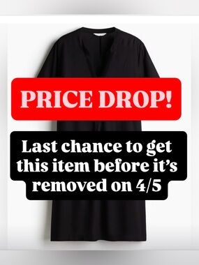 NWT H&M Black Viscose Tunic Dress L